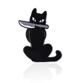 Spilla creativa in smalto gatto nero con coltello design meme e finitura lucida - Gatto con Coltello (CC1466)