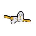 Enamel pin featuring a cute white ghost character holding a yellow rolling pin - CC1593
