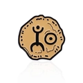 Creative irregular round enamel brooch badge with abstract sports figure in tan finish - Sports Figure Pattern (CC509)