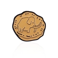 Stylized cartoon mammoth brooch in light brown irregular shape for bags and clothing - Mammoth Pattern (CC510)