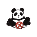 Spilla in smalto a forma di panda con segnale di stop rosso, spilla in metallo bicolore - Panda Con Simbolo Di Divieto(CC942)