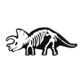 Creative Triceratops skeleton enamel pin in black and white finish for animal lovers - Triceratops Skeleton (CC653)