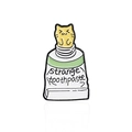 Cartoon Emaille Anstecknadel mit einer süßen gelben Katze aus einer Zahnpastatube - Seltsame Zahnpasta Katze (CC1997)