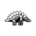 Creative Stegosaurus skeleton enamel pin in black and white punk style design - Stegosaurus Skeleton (CC654)