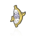 Spilla smaltata divertente con tre simpatici gatti dei cartoni dentro una banana gialla - Tre Gatti In Banana (CC022)