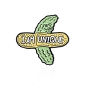 Lustige grüne Gurke Emaille Pin mit I AM UNIQUE gelbem Verband Design - Ich Bin Einzigartige Bittergurke (CC1999)