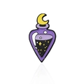 Broche émaillée en forme de fiole magique en cœur avec liquide violet et lune - Style Bouteille de Poción de Lune (CC895)