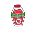 Kreative Emaille-Anstecknadel im niedlichen roten Litschi-Saft-Flaschendesign mit Akzenten - Cc1361