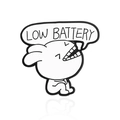 Spilla in smalto a forma di coniglio con scritta Low Battery e design a fumetti divertente - Stile Coniglio che Grida Batteria Scarica (CC993)