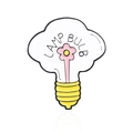 Creative cloud-shaped lamp bulb enamel pin with pink flower filament design - Cloud Floral Lamp Bulb Style (CC045)