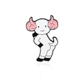 Creative white cartoon sheep enamel pin with pink horns and high-polish alloy finish - Aries (CC2019)
