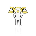 Creative Libra zodiac enamel pin featuring a cute cartoon figure with scale headpiece - Libra (CC2024)