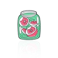 Épinglette émaillée dessin animé d'un bocal rempli de tranches de pamplemousse - Style Pot de Fruits (CC221)
