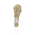 Creative enamel pin in cartoon wooden stick design with STICK text and white bandage - Stick Style (CC1233)