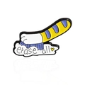Broche créative en émail patte de chat avec brosse et texte Erase All sur fond blanc - Style Chat Brosse (CC260)