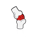 Cartoon Gelenk Knochen Emaille-Anstecknadel mit lächelndem Herz und weißen Knochen - Gelenkknochen Stil (CC1163)