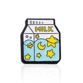 Kreative blau-weiße Cartoon Milchkarton Emaille-Anstecknadel mit Sternen und Mond Muster - Stern Mond Milchkarton Stil (CC1370)