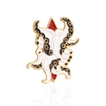 Spilla gotica a triangolo rosso con tentacoli di polpo e bordi in smalto dorato - Stile Tentacoli di Polpo (CC676)