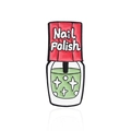 Épingle émaillée en forme de vernis à ongles rouge et blanc avec motif étoile et reflet - Style Vernis à Ongles (CC304)