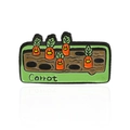 Cartoon carrot garden enamel brooch made of zinc alloy with orange carrots and Carrot text - Cartoon Carrot Field Theme (CC1599)