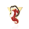 Gothic octopus eyeball and tongue enamel brooch pin with sharp teeth in golden triangle - Eye with Tongue Style (CC679)