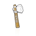 Cartoon style enamel pin featuring a yellow stone axe design with AXE text detail - Axe Style (CC1236)