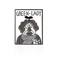 Καρφίτσα σμάλτου Green Lady με χαρακτήρα κινουμένων σχεδίων και πράσινο φυτό στο κεφάλι - Χαρακτήρας Πράσινη Κυρία (CC284)
