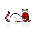 Lustige Emaille-Anstecknadel mit weißer Maus im Marmeladenglas für kreativen Schmuck - In Flasche steckende Maus (CC1072)