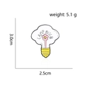Cute cartoon enamel lamp bulb pin with yellow and pink finish for backpacks - Light Bulb Style (CC2623)
