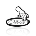 Coole DJ-draaitafel hand broche accessoire in zwart en wit voor schoen charms - DJ Hand Vinyl Stijl (CC1701)