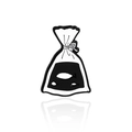 Creative enamel pin featuring three goldfish in a bag design with minimalist black and white - Fish In Bag Style (CC1925)