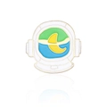 Astronaut helmet enamel pin with gold trim and colorful abstract face shield design - Astronaut Helmet Style (CC280)