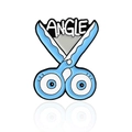 Spilla creativa in smalto a forbice blu con grandi occhi e decorazione ANGLE - Cc1394