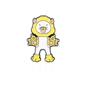 Creative cartoon Leo zodiac enamel pin in cute yellow and white lion design for friends - Leo (CC2022)