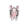 Pink and white cartoon lobster enamel pin made of zinc alloy for creative zodiac jewelry - Scorpio (CC2025)