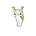Creative Aries zodiac pin with white cartoon character and yellow horns - Taurus (CC2027)