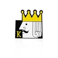 Kreative Emaille-Brosche mit Poker-König K, Krone und Seitenprofil-Design - King-Stil (CC1083)