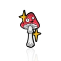 Pin esmaltado de hongo rojo de dibujos animados con estrellas y acabado brillante - Cc1664