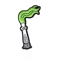 Funny cartoon leek enamel pin with big eyes for clothes or backpack accessory - Funny Humanoid Scallion Style (CC027)
