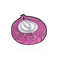 Red onion enamel pin with creative scientific layers design and glossy finish - Cc149