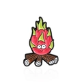 Épingle émaillée créative en fruit du dragon et feu de camp avec flamme souriante - Style Feu de Camp de Fruit du Dragon (CC223)