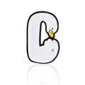 Creative letter C white duck enamel brooch pin with yellow beak and alloy finish - Cc1731