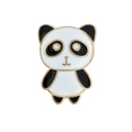 Cute panda enamel pin featuring classic black and white colors with gold metal edges - Panda Shape (CC566)