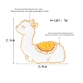 Cartoon white alpaca enamel pin with colorful saddle patterns in zinc alloy - Cartoon Alpaca (CC428)
