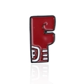 Cartoon red letter F enamel brooch with glossy finish and alphabet lore design - Cc1734