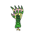 Fantasy enamel pin featuring a colorful monster claw with green and yellow scales - Monster Claw (CC320)