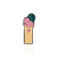 Creative cartoon enamel pin featuring the letter I with colorful ice cream scoops. - Cc1737
