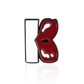 Creative letter K enamel brooch pin with red sexy lips design for stylish clothing - Cc1739