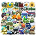 50 wasserfeste Sommer-Abenteuer Aufkleber mit Outdoor-Camping und Naturmotiven - 50 Blatt Outdoor-Abenteuer-Thema (TZ-AZ046)