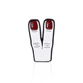 Cartoon enamel letter V pin with red fingernails gesture brooch for jackets - Cc1750